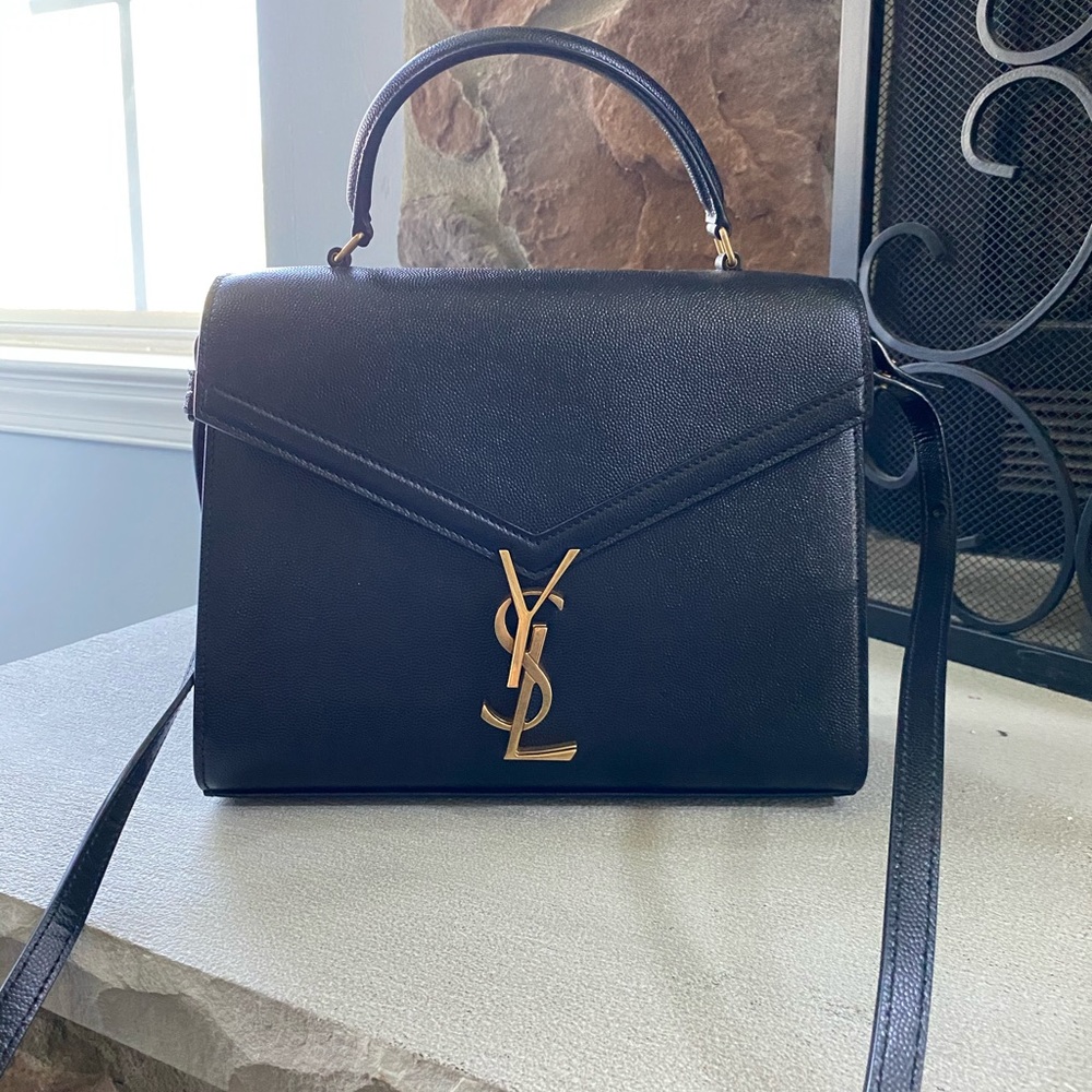 YSL black mini top handle bag
